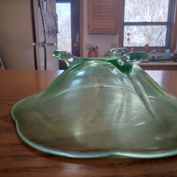 Candy Dish, Vintage, Footed, Green - Picture 9 of 9